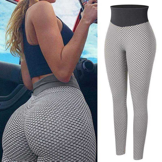 High Waist Grid Leggings Women Seamless Fitness Legging  Push Up