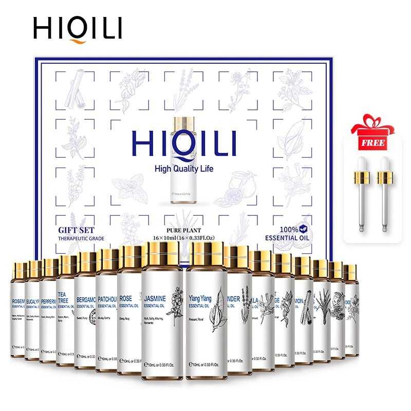 HIQILI 16 Bottle 10ML Essential Oils Set,100% Pure Nature for Aromatherapy