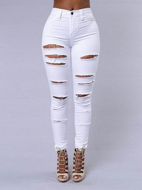 Hot Sale Ripped Jeans for Women Sexy Skinny Denim Jeans fashion