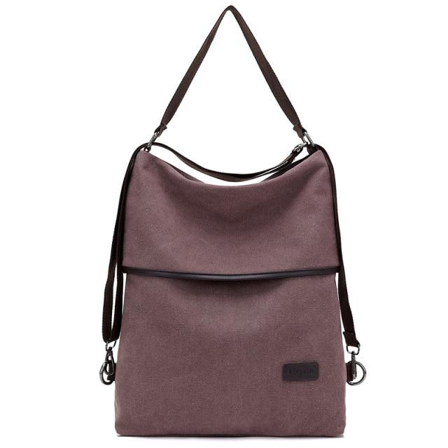 Large Capacity Canvas Bookbag Waterproof Anti Theft Travel Women Backpack