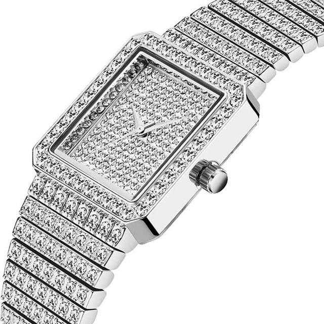MISSFOX Diamond Watch For Women Luxury Brand Ladies Gold Square Watch