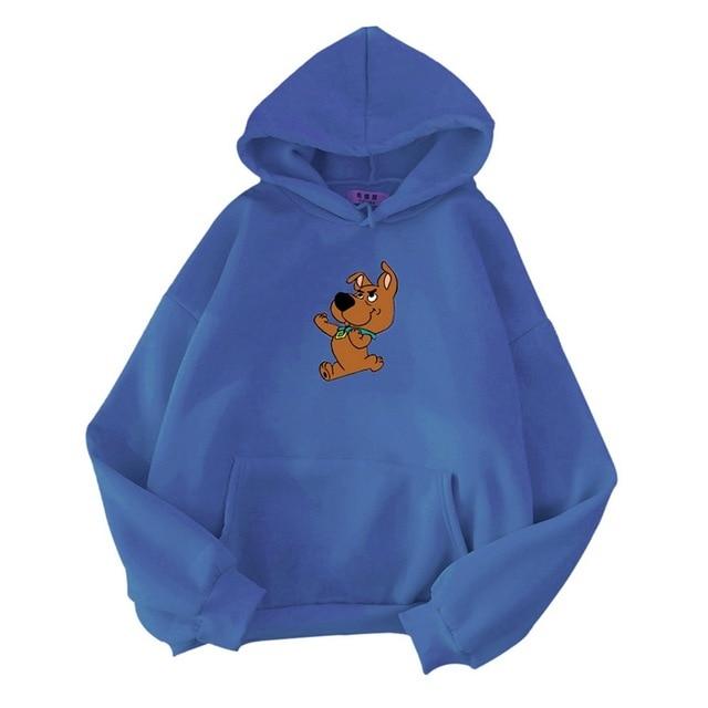 Muyogrt Oversize Cute Dog Print Sweatshirt Kawaii Hoodies Full Sleeve