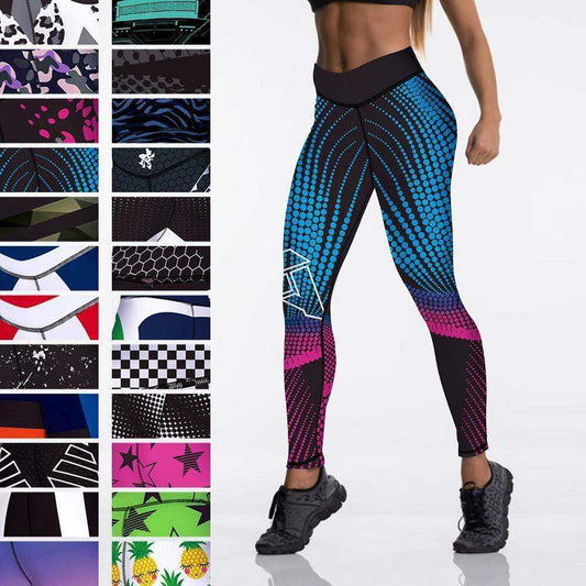 Qickitout 12% spandex High Waist Elasticity Women Digital Printed Leggings