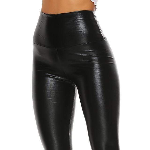 Sexy PU Leather Pants Women Elastic High Waist Hip Push Up Black Sexy Female Leggings