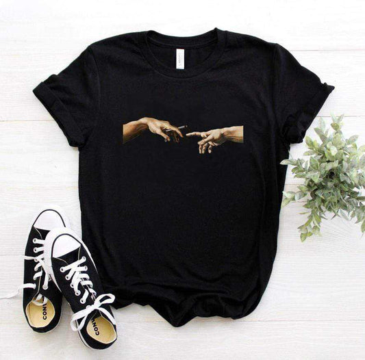 Tees Women T Shirt Print Letter T-shirt Casual White Black Pink