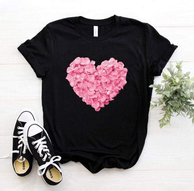 Tees Women T Shirt Print Letter T-shirt Casual White Black Pink