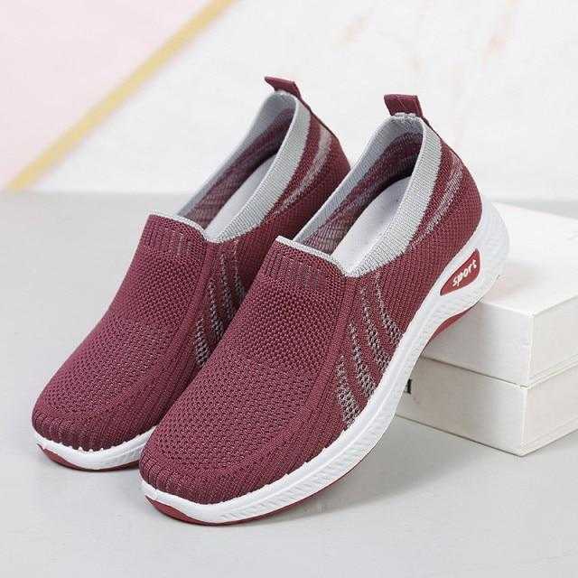 Woman Sneakers Knitted Shoes Breathable Walking  Fashion Summer Shoe