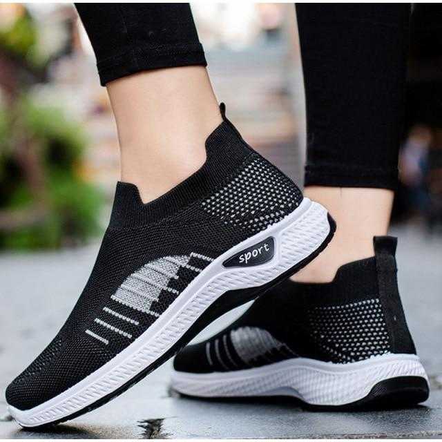Woman Sneakers Knitted Shoes Breathable Walking  Fashion Summer Shoe