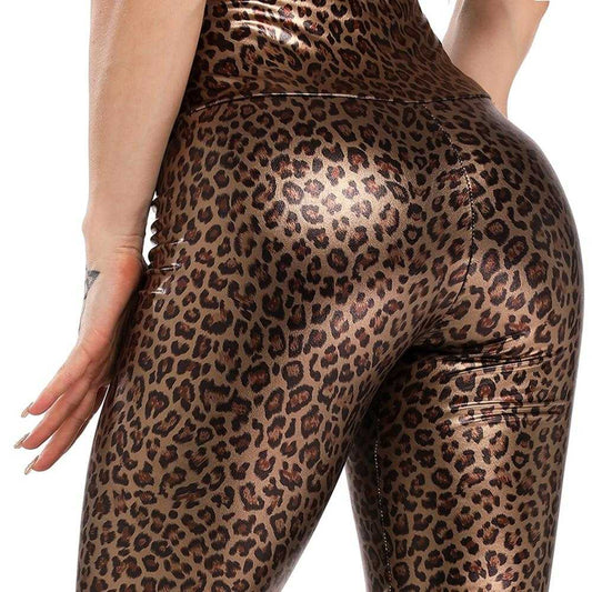 Sexy PU Leather Pants Women Elastic High Waist Hip Push Up Black Sexy Female Leggings
