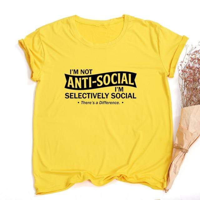 Women Funny Social Distancing T-shirt Female Aesthetic Tumblr Tee
