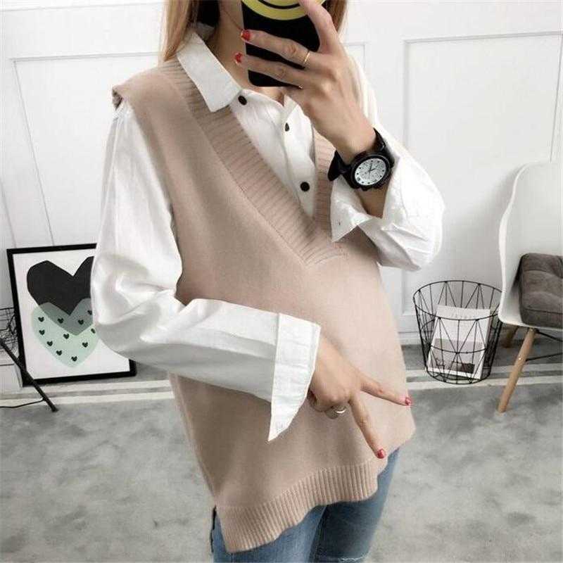 Women Sweater Spring Autumn Wool Vest Sleeveless O-Neck Knitted Vests