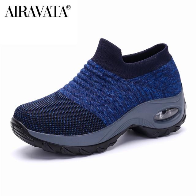 Women's Casual Shoes Chunky Sneakers Fashion Knitted Casual Loafers Size 35-42